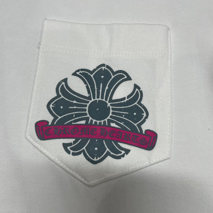 Chrome Hearts Cemetery Cross Pocket T-Shirt | Pink Graphic Streetwear Tee Wholesale