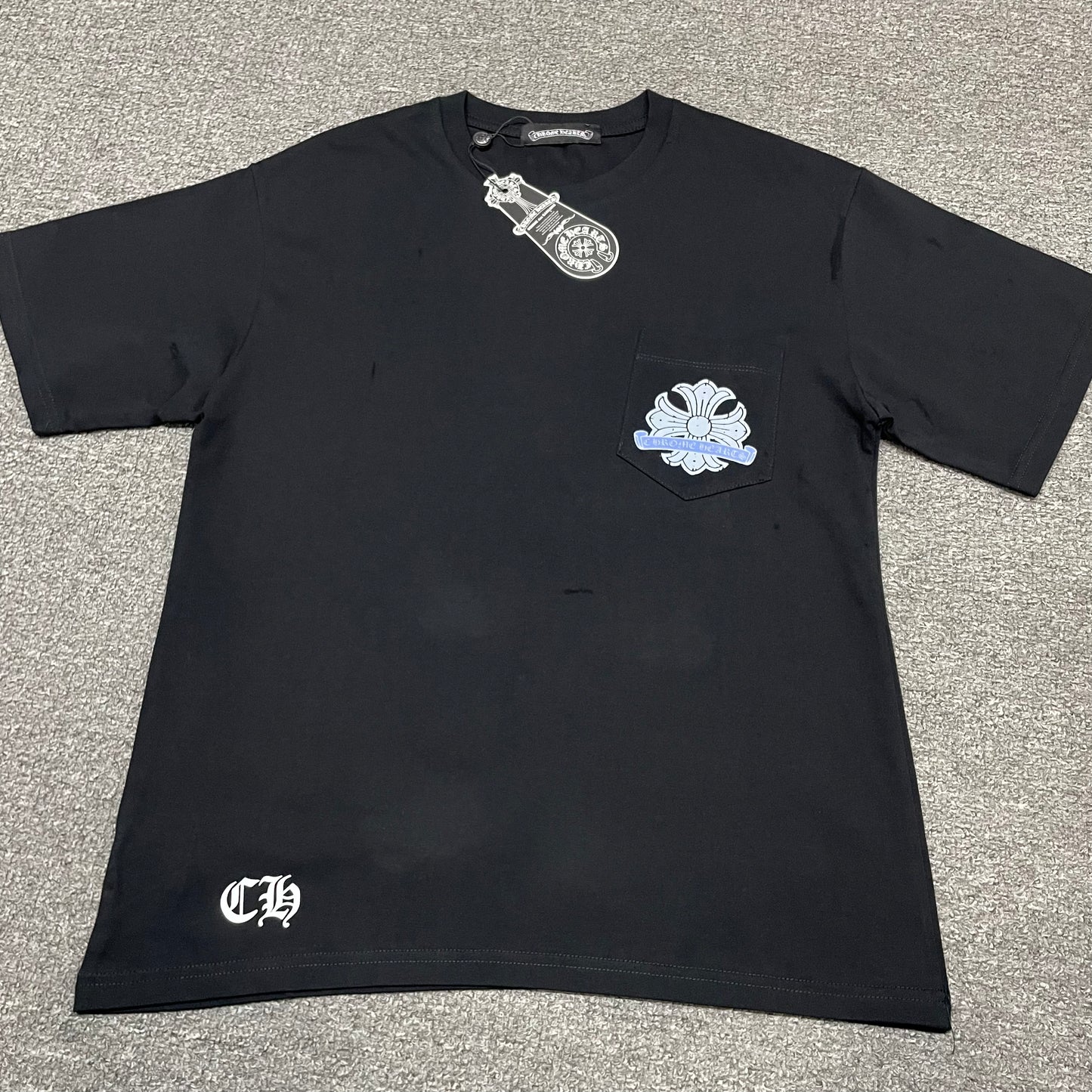 Chrome Hearts Cemetery Cross Pocket T-Shirt | Pink Graphic Streetwear Tee Wholesale