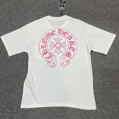 Chrome Hearts Cemetery Cross Pocket T-Shirt | Pink Graphic Streetwear Tee Wholesale