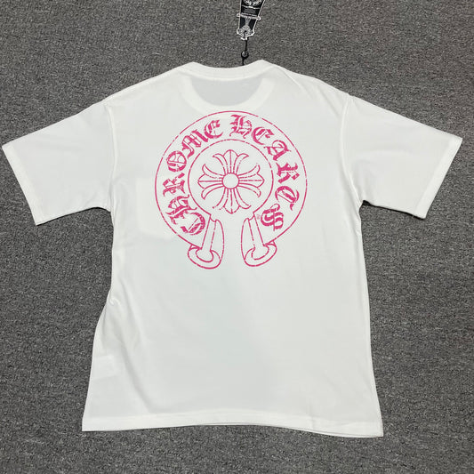 Chrome Hearts Cemetery Cross Pocket T-Shirt | Pink Graphic Streetwear Tee Wholesale
