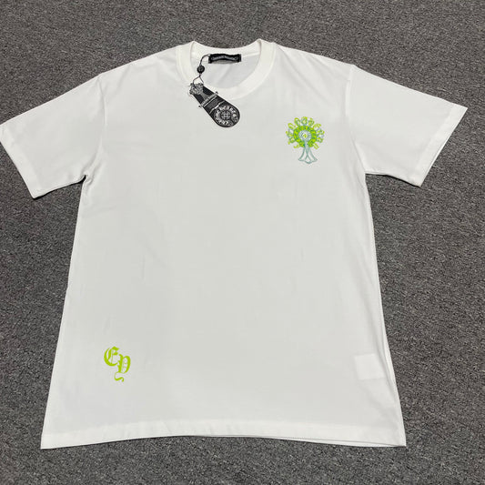 Chrome Hearts Cemetery Cross Graphic T-Shirt | Green Cross Streetwear Tee Wholesale