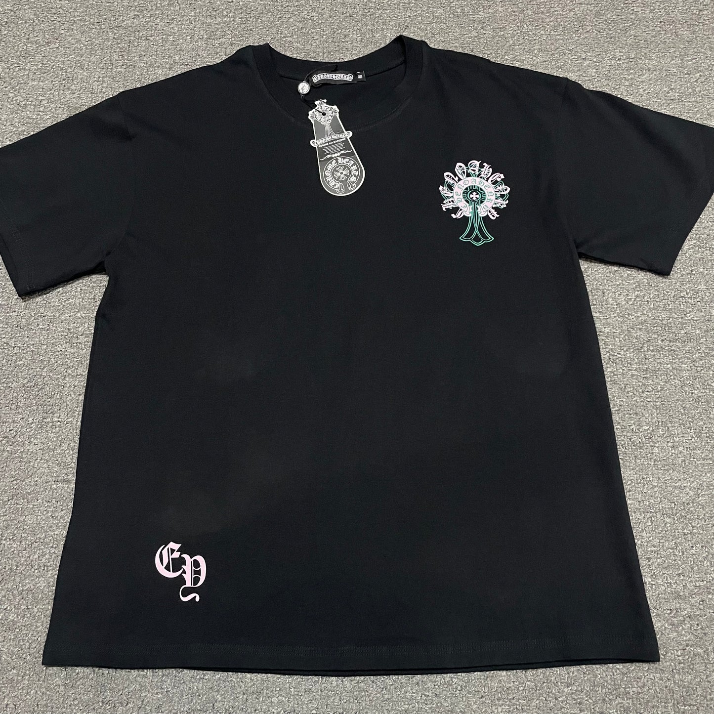 Chrome Hearts Cemetery Cross Graphic T-Shirt | Green Cross Streetwear Tee Wholesale