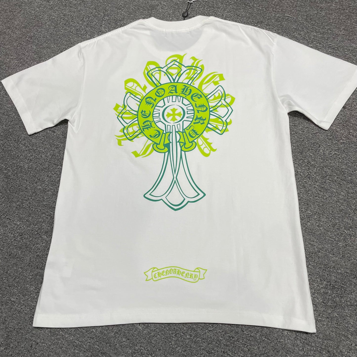 Chrome Hearts Cemetery Cross Graphic T-Shirt | Green Cross Streetwear Tee Wholesale