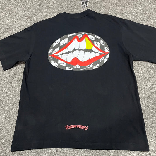 Chrome Hearts Red Lip Graphic T-Shirt | Black Streetwear Tee Wholesale