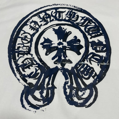 Chrome Hearts Distressed Horseshoe Cross T-Shirt | White Gothic Graphic Tee Wholesale