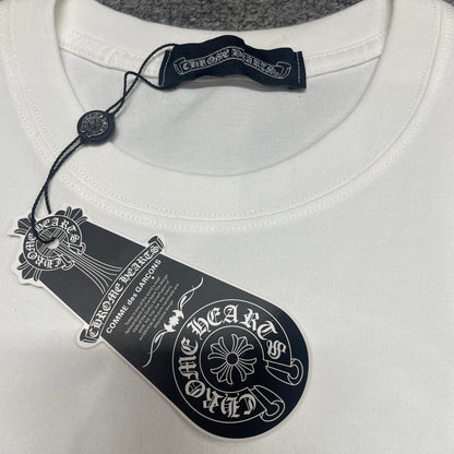 Chrome Hearts Distressed Horseshoe Cross T-Shirt | White Gothic Graphic Tee Wholesale