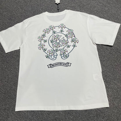 Chrome Hearts Multi Cross Floral Graphic T-Shirt | Gothic Streetwear Tee Wholesale
