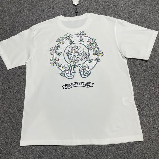Chrome Hearts Multi Cross Floral Graphic T-Shirt | Gothic Streetwear Tee Wholesale
