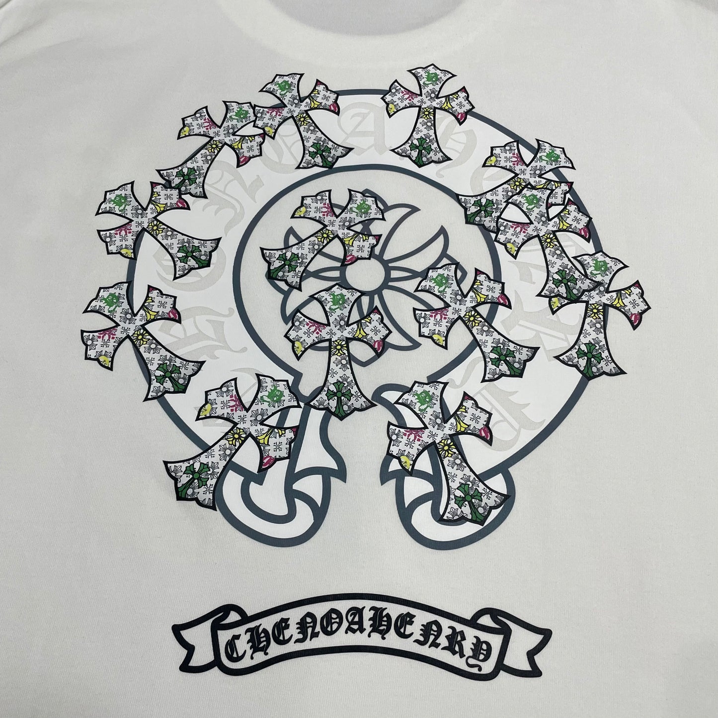 Chrome Hearts Multi Cross Floral Graphic T-Shirt | Gothic Streetwear Tee Wholesale