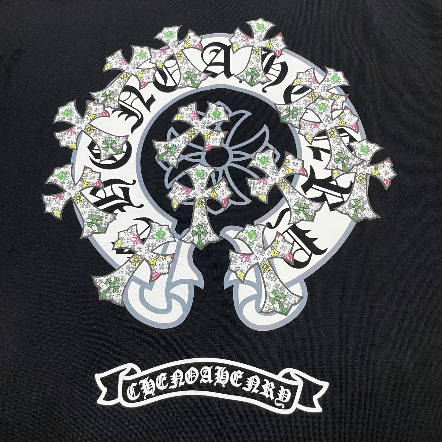 Chrome Hearts Multi Cross Floral Graphic T-Shirt | Gothic Streetwear Tee Wholesale