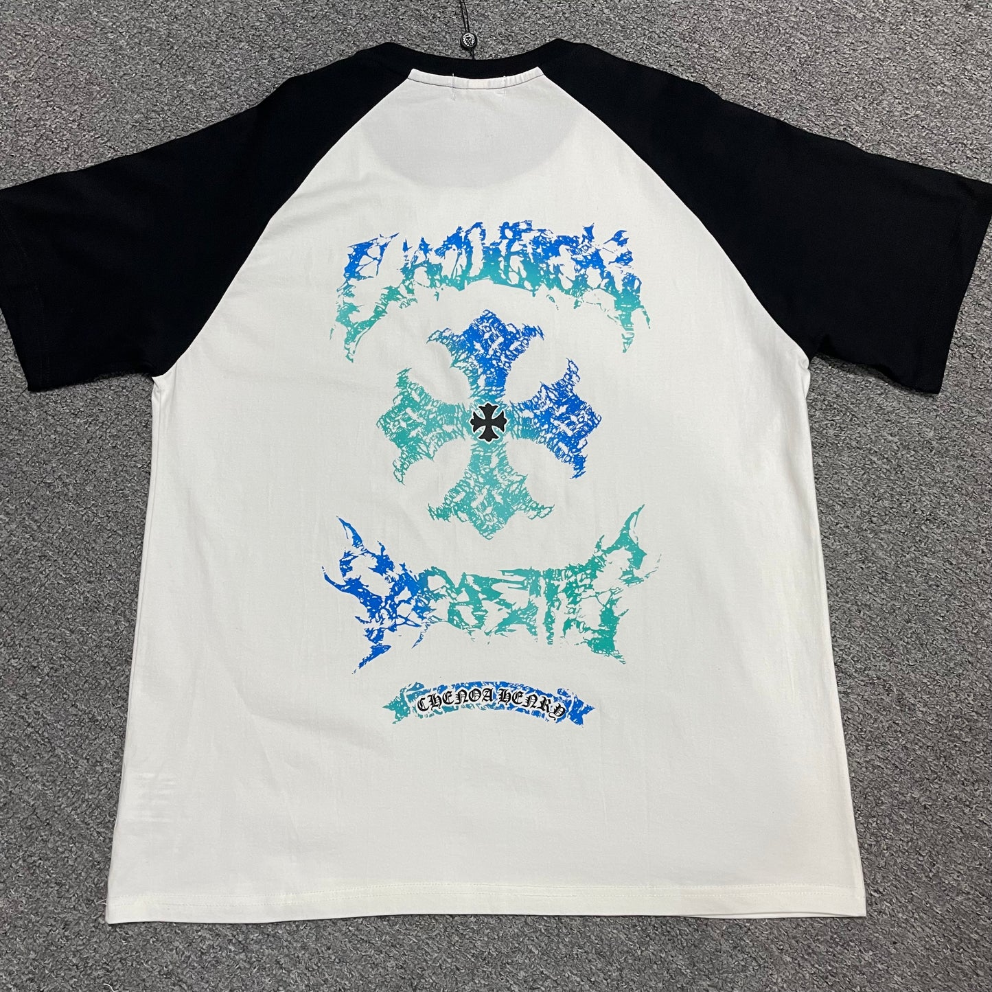 Chrome Hearts Distressed Cross Graphic T-Shirt | Gradient Cross Streetwear Tee Wholesale