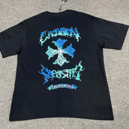 Chrome Hearts Distressed Cross Graphic T-Shirt | Gradient Cross Streetwear Tee Wholesale