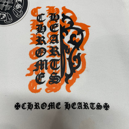 Chrome Hearts Orange Floral Cross Graphic T-Shirt | Distressed Gothic Tee Wholesale
