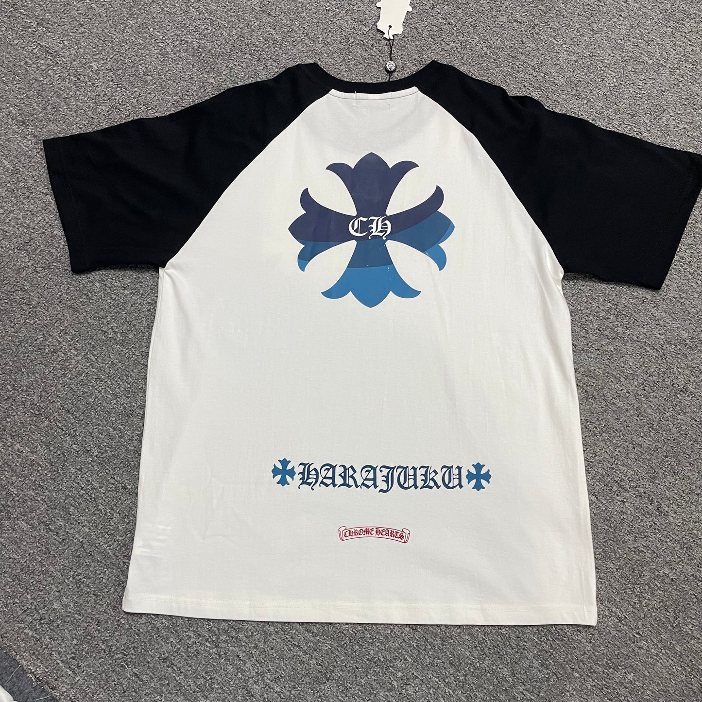 Chrome Hearts Harajuku Blue Cross Raglan T-Shirt