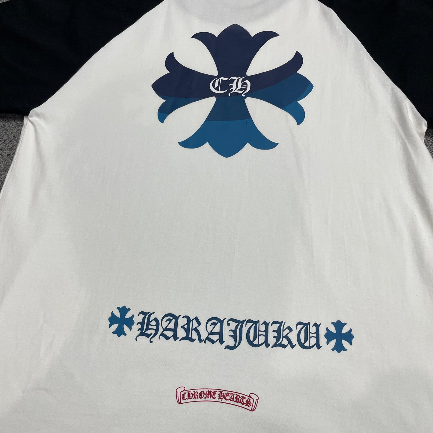 Chrome Hearts Harajuku Blue Cross Raglan T-Shirt
