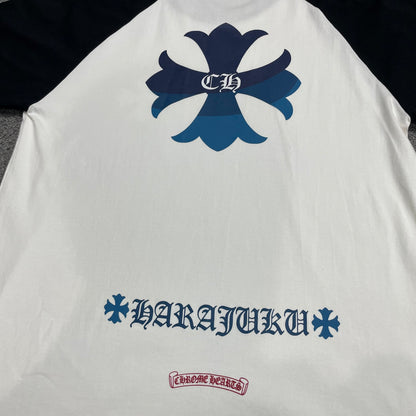 Chrome Hearts Harajuku Blue Cross Raglan T-Shirt