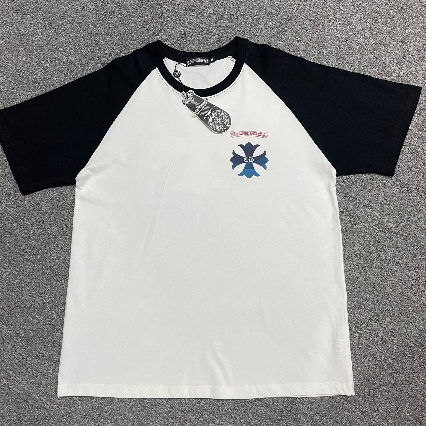 Chrome Hearts Harajuku Blue Cross Raglan T-Shirt