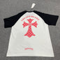 Chrome Hearts Red Plaid Cross Raglan T-Shirt