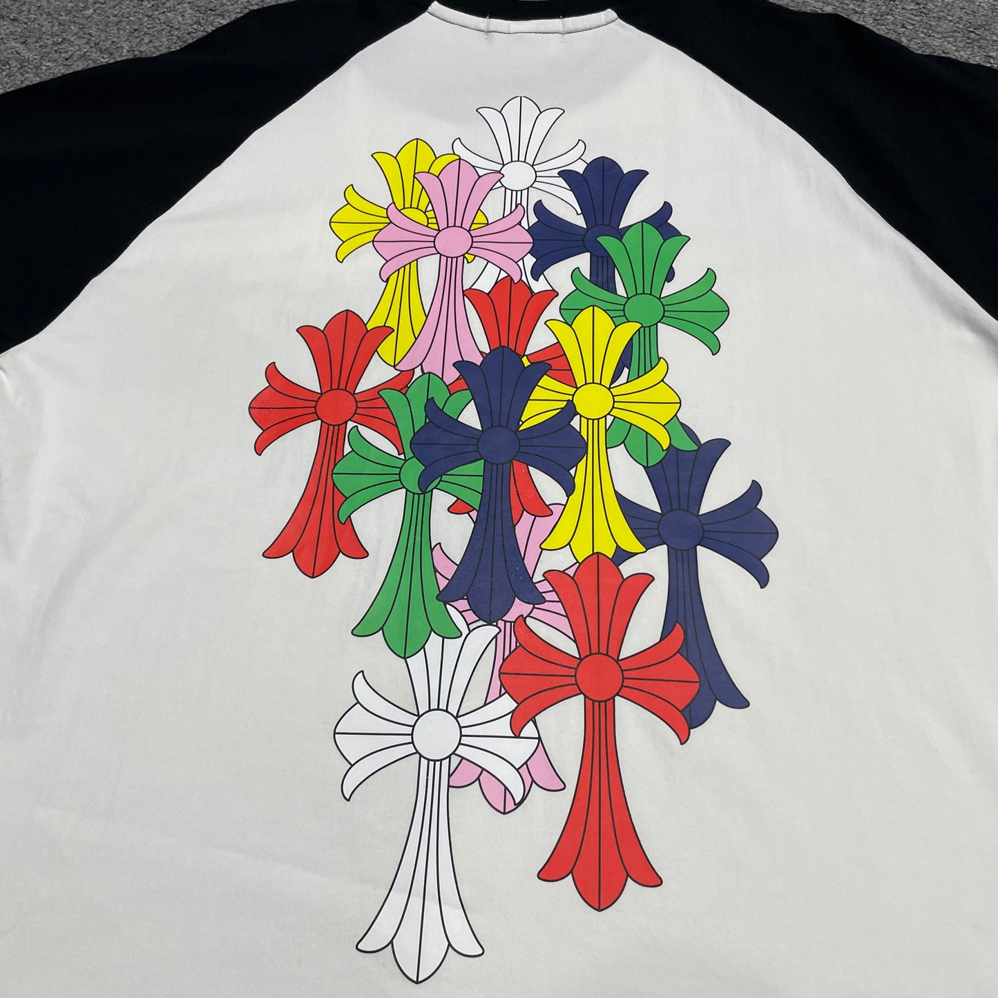 Chrome Hearts Multicolor Floral Cross Raglan T-Shirt