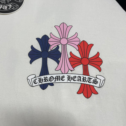 Chrome Hearts Multicolor Floral Cross Raglan T-Shirt