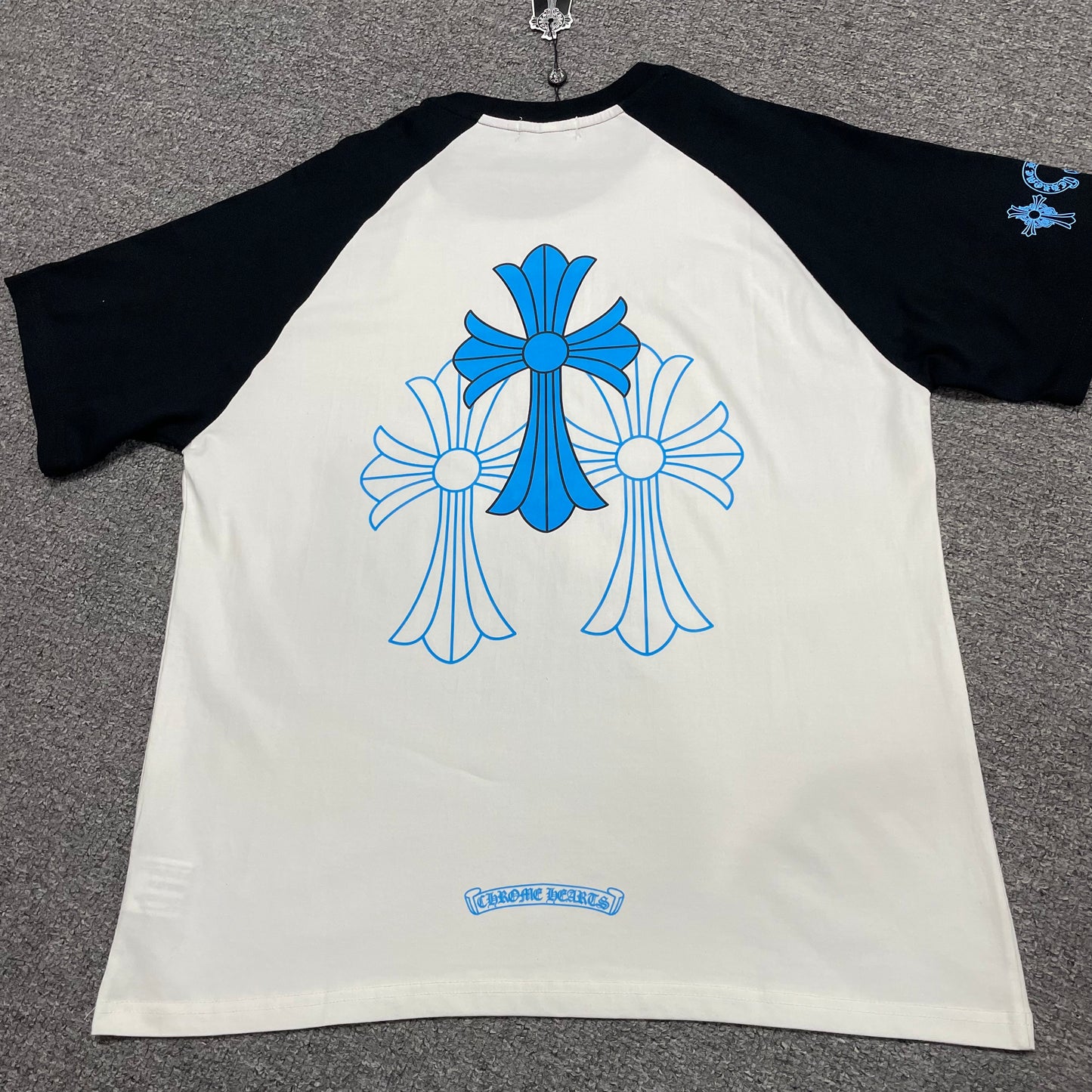 Chrome Hearts Blue Triple Cross Raglan T-Shirt