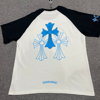 Chrome Hearts Blue Triple Cross Raglan T-Shirt
