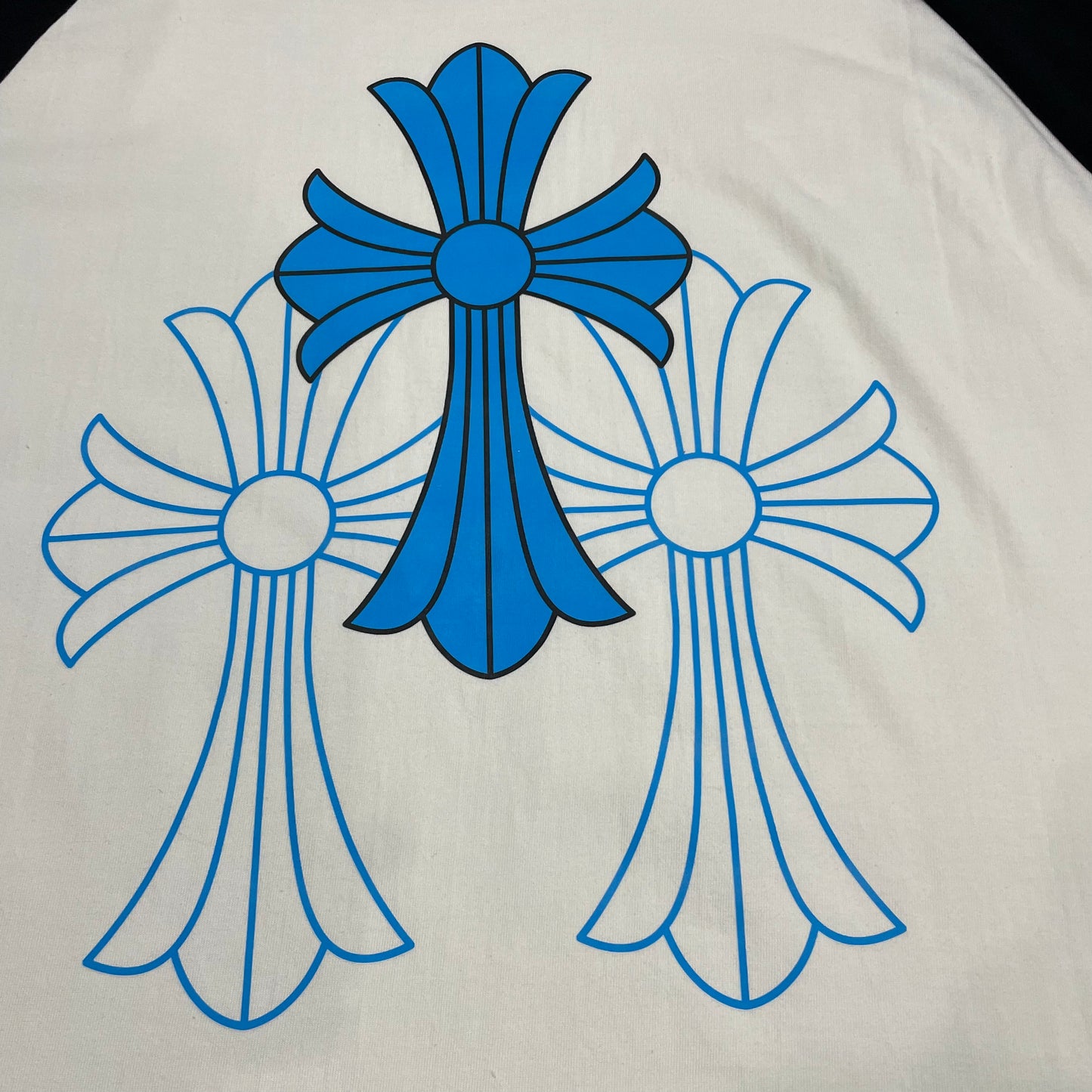 Chrome Hearts Blue Triple Cross Raglan T-Shirt