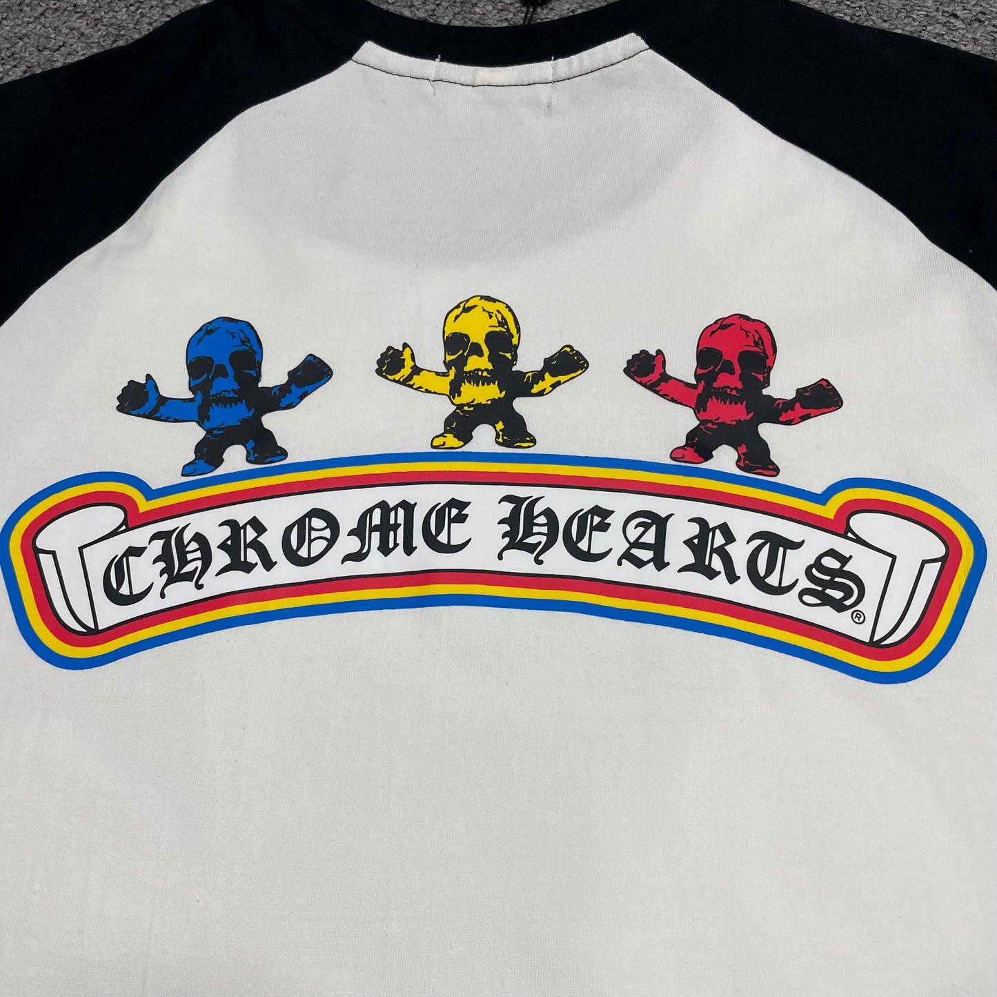Chrome Hearts Foti Skull Crossbones Raglan T-Shirt