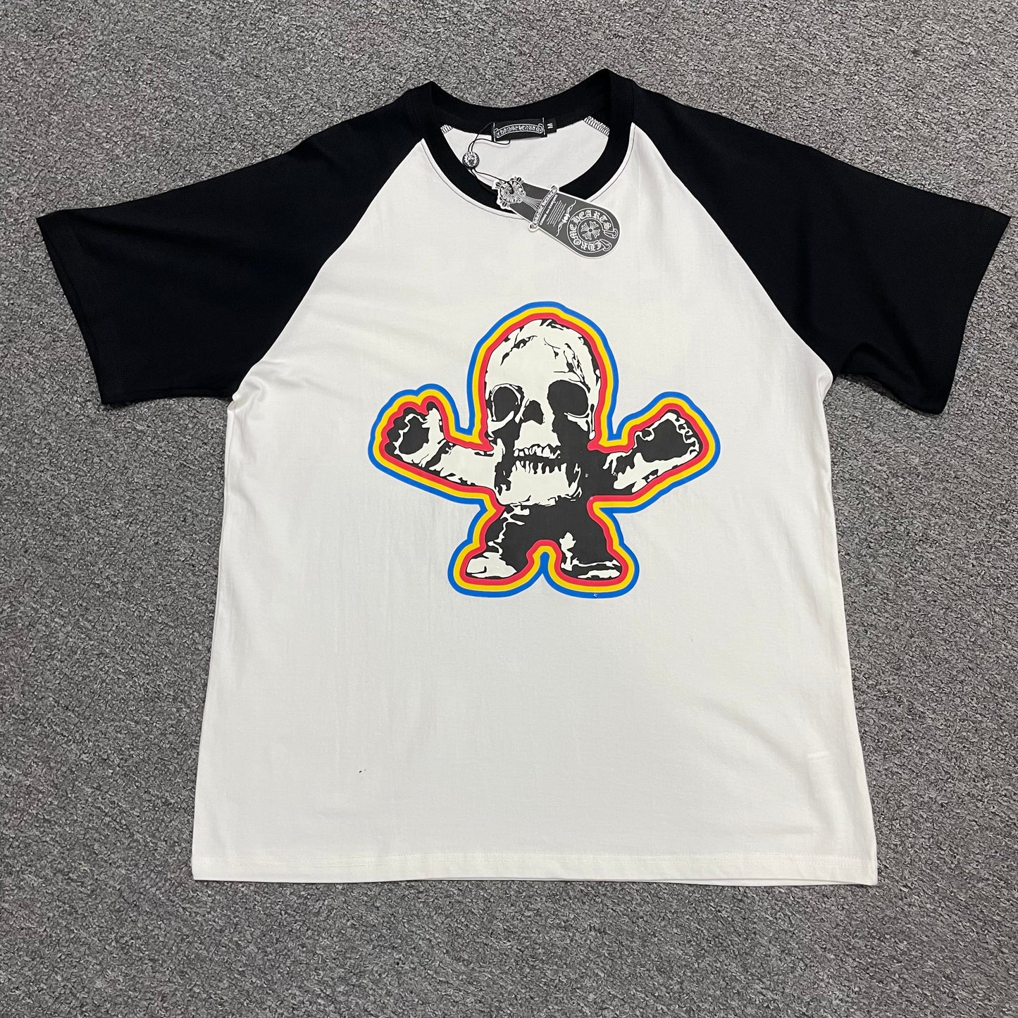Chrome Hearts Foti Skull Crossbones Raglan T-Shirt