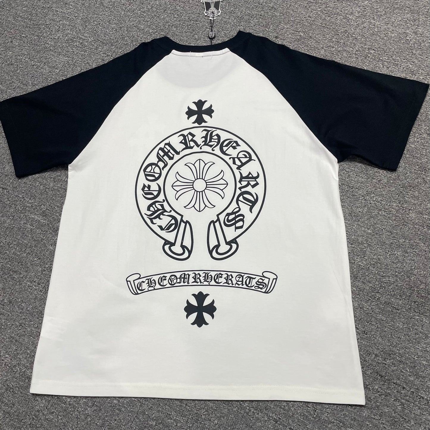 Chrome Hearts Black Horseshoe Raglan T-Shirt