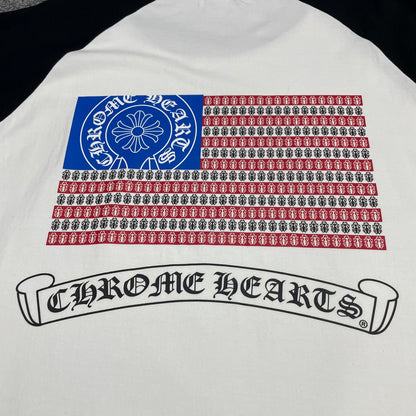 Chrome Hearts American Flag Cross Raglan T-Shirt