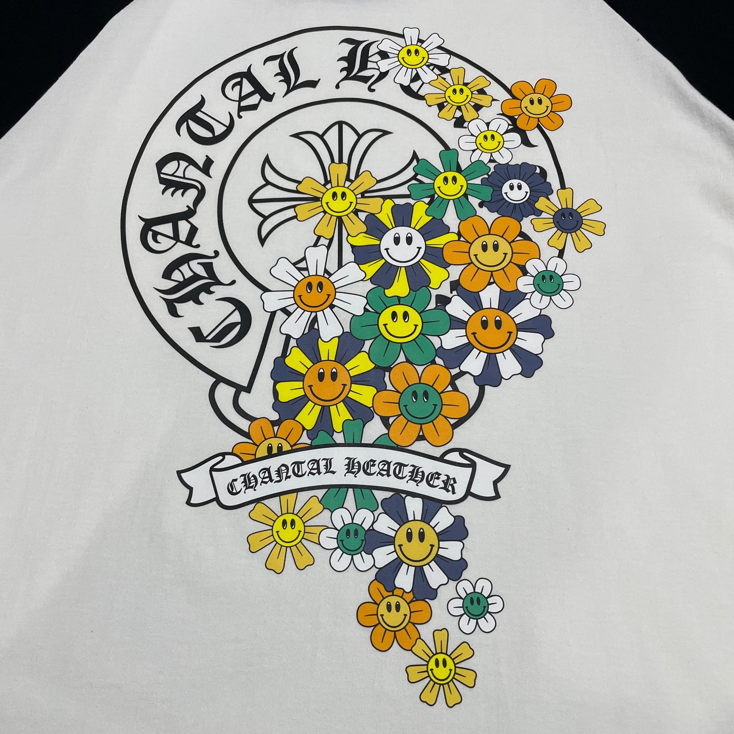 Chrome Hearts Floral Horseshoe Raglan T-Shirt
