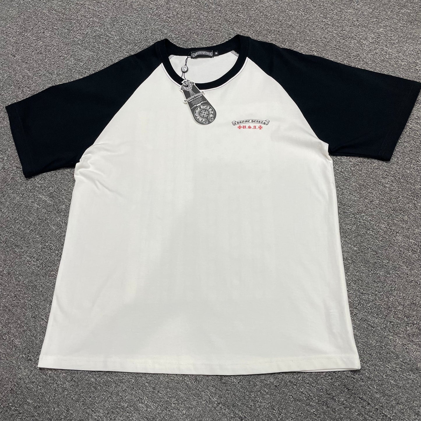 Chrome Hearts American Flag Cross Raglan T-Shirt