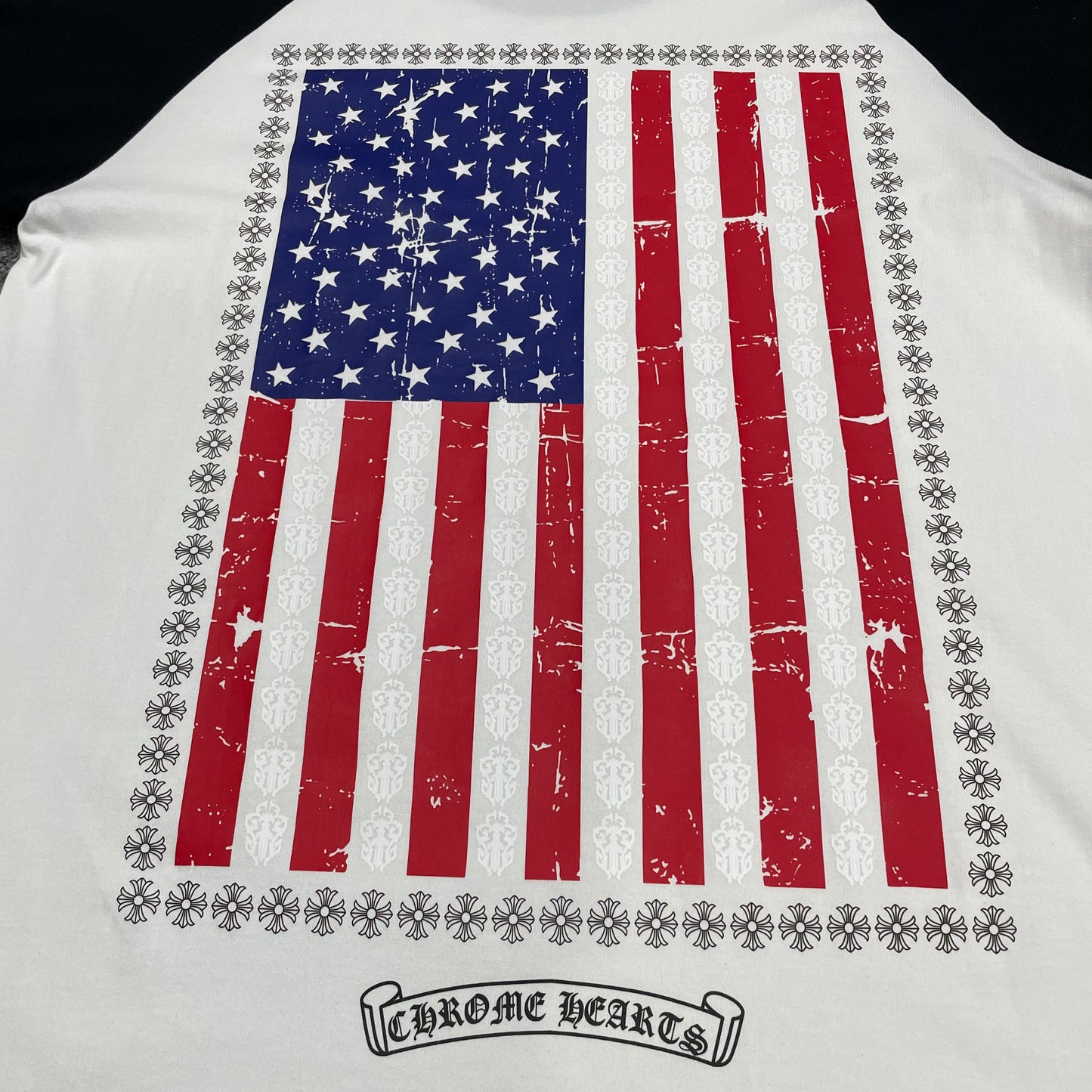 Chrome Hearts American Flag Cross Raglan T-Shirt