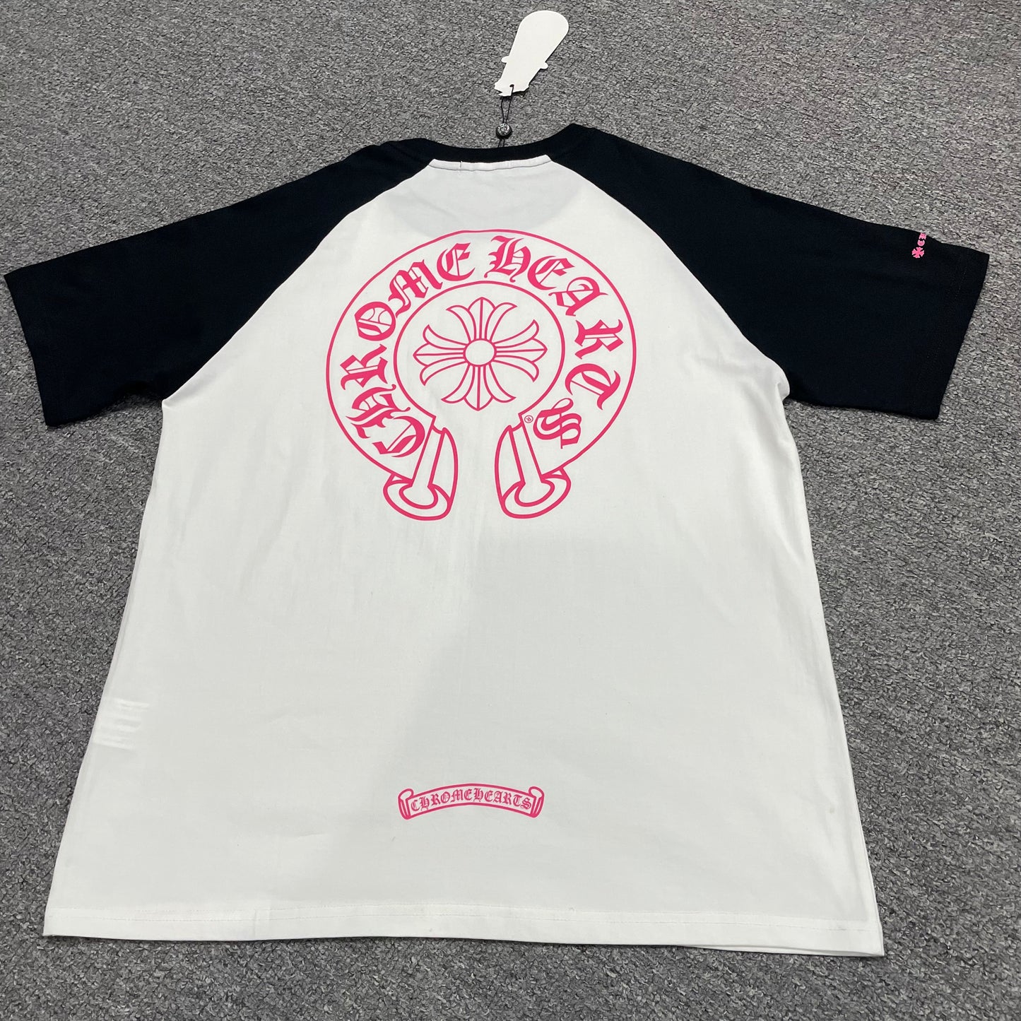 Chrome Hearts Pink Horseshoe Raglan T-Shirt