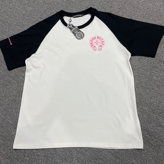 Chrome Hearts Pink Horseshoe Raglan T-Shirt