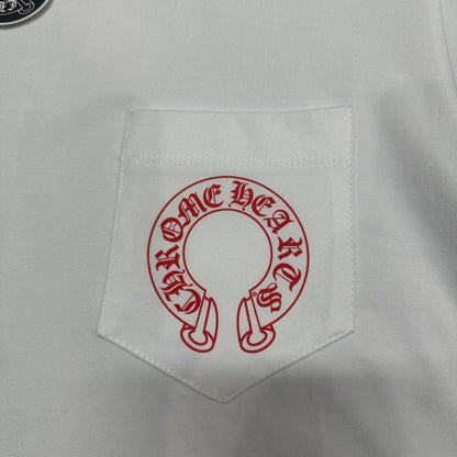 Chrome Hearts Cemetery Cross Red Horseshoe T-Shirt