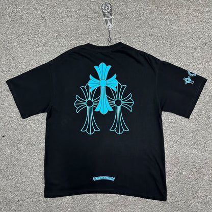 Chrome Hearts Blue Triple Cross T-Shirt