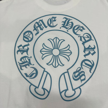 Chrome Hearts Blue Horseshoe Logo T-Shirt