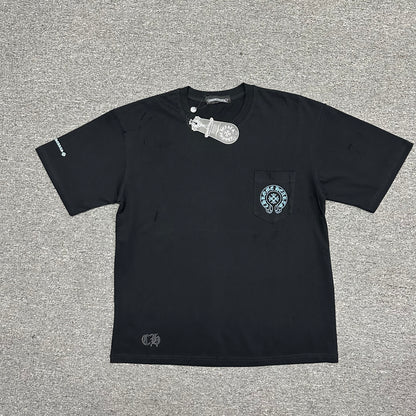 Chrome Hearts Blue Horseshoe Logo T-Shirt