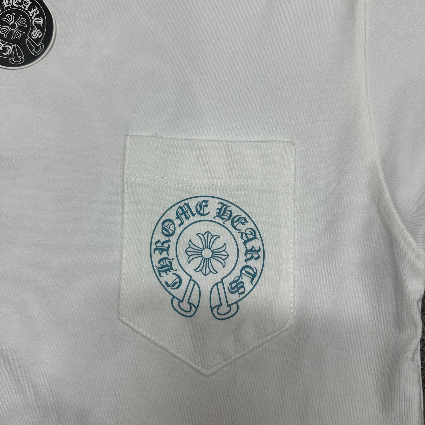 Chrome Hearts Blue Horseshoe Logo T-Shirt