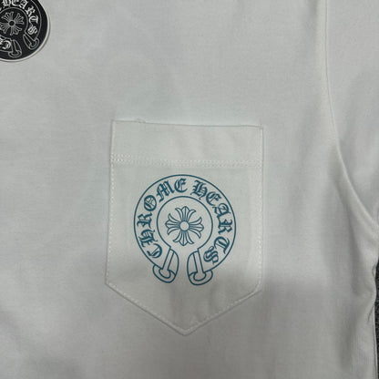 Chrome Hearts Blue Horseshoe Logo T-Shirt
