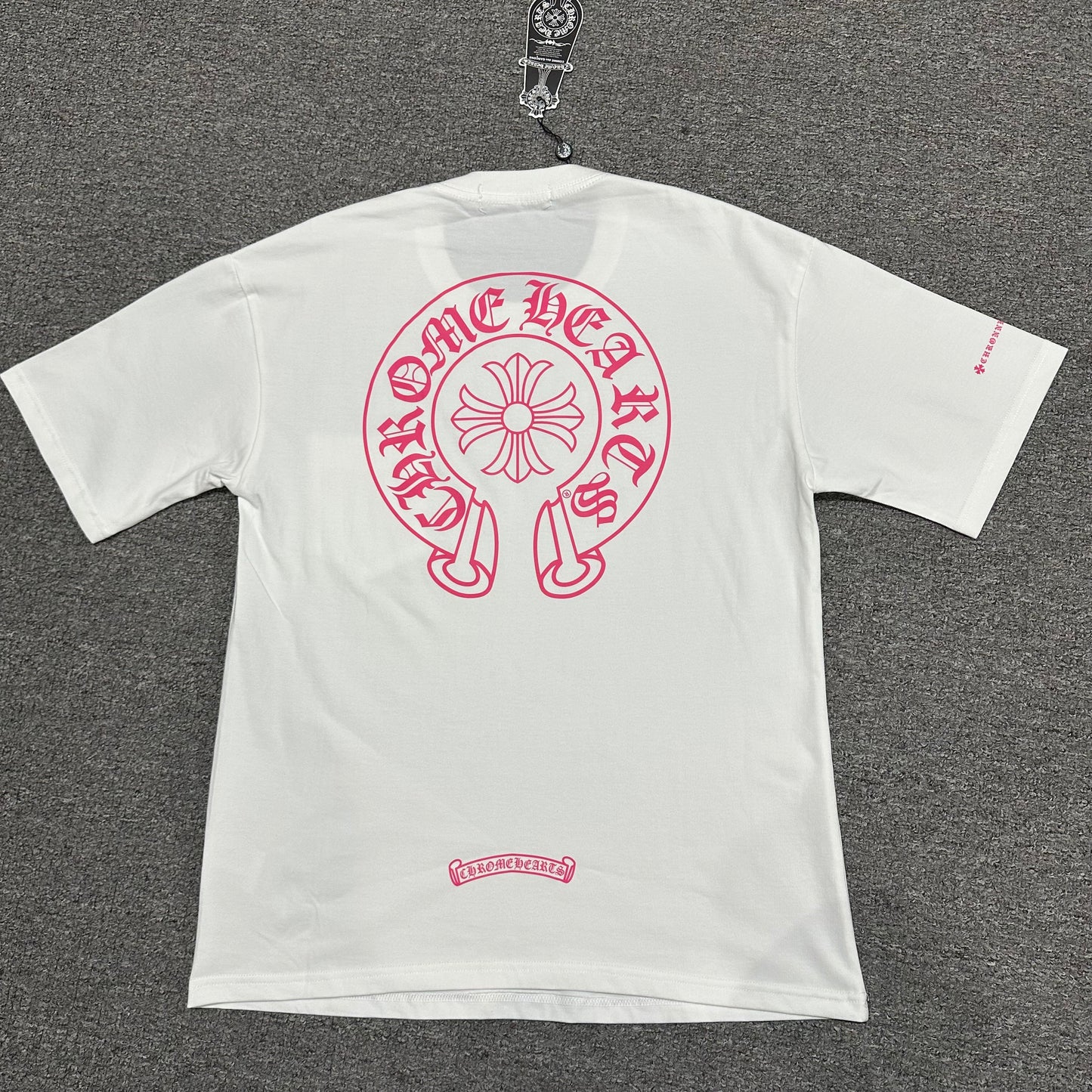 Chrome Hearts Pink Horseshoe Cross T-Shirt