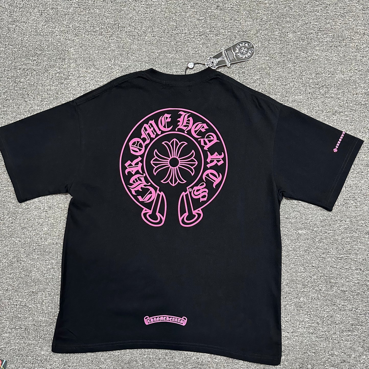 Chrome Hearts Pink Horseshoe Cross T-Shirt