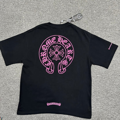 Chrome Hearts Pink Horseshoe Cross T-Shirt