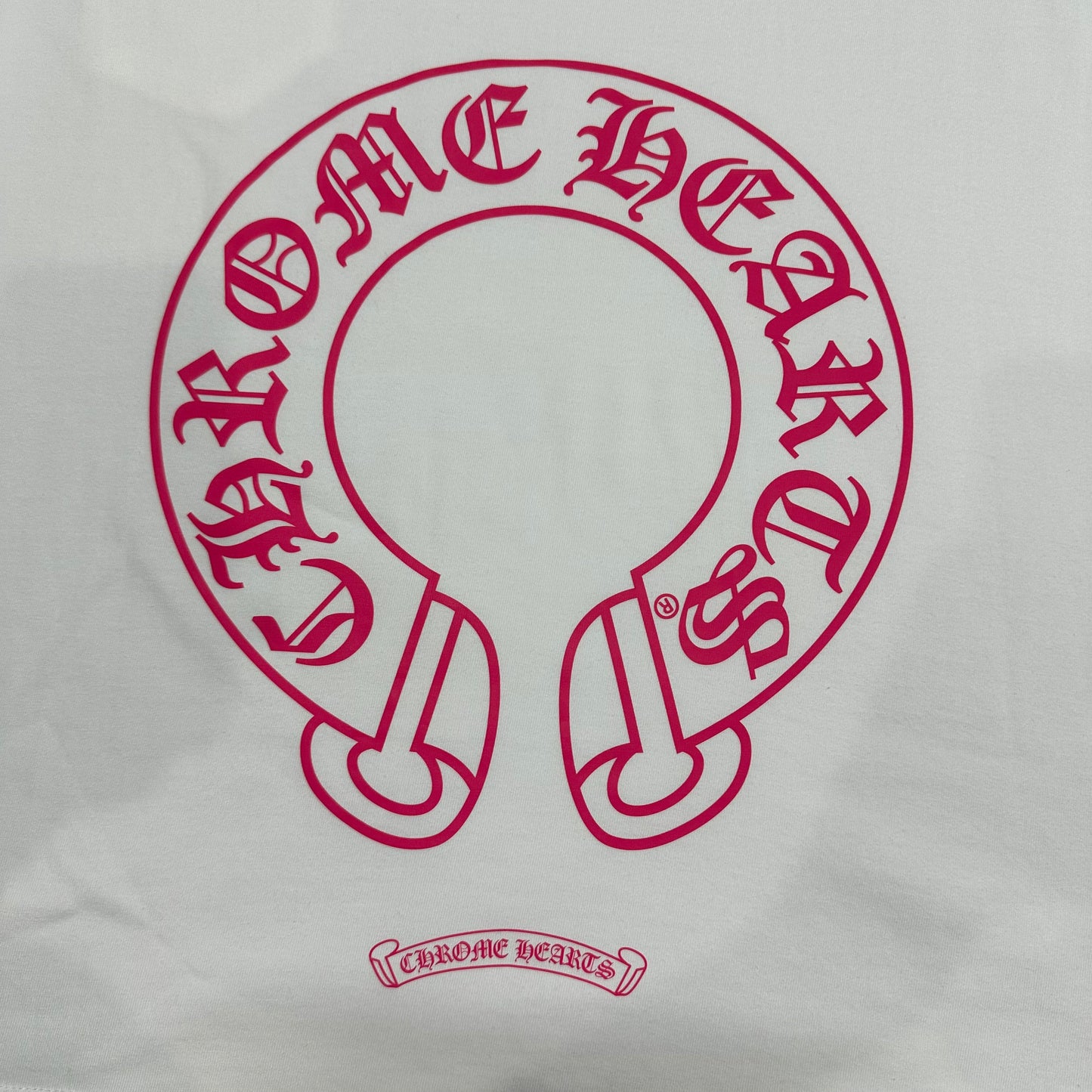 Chrome Hearts Pink Horseshoe Logo T-Shirt