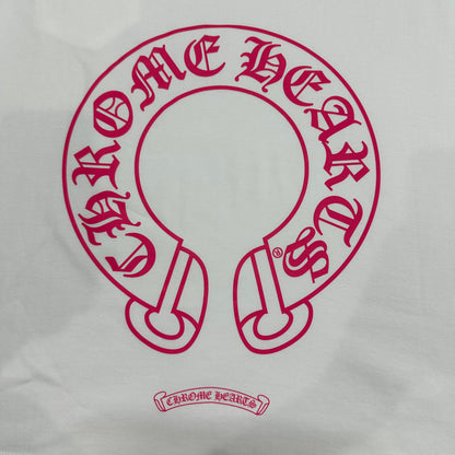 Chrome Hearts Pink Horseshoe Logo T-Shirt