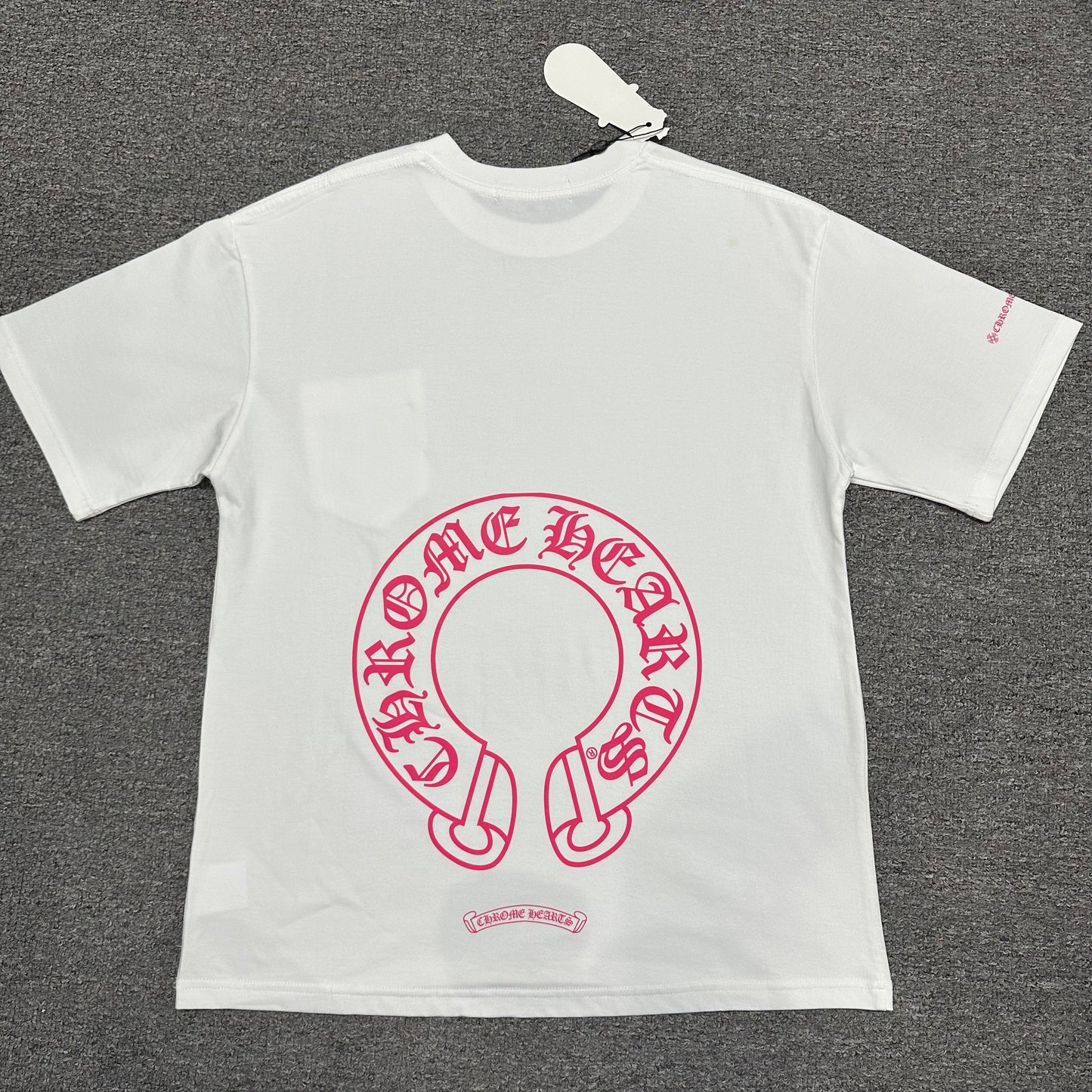Chrome Hearts Pink Horseshoe Logo T-Shirt