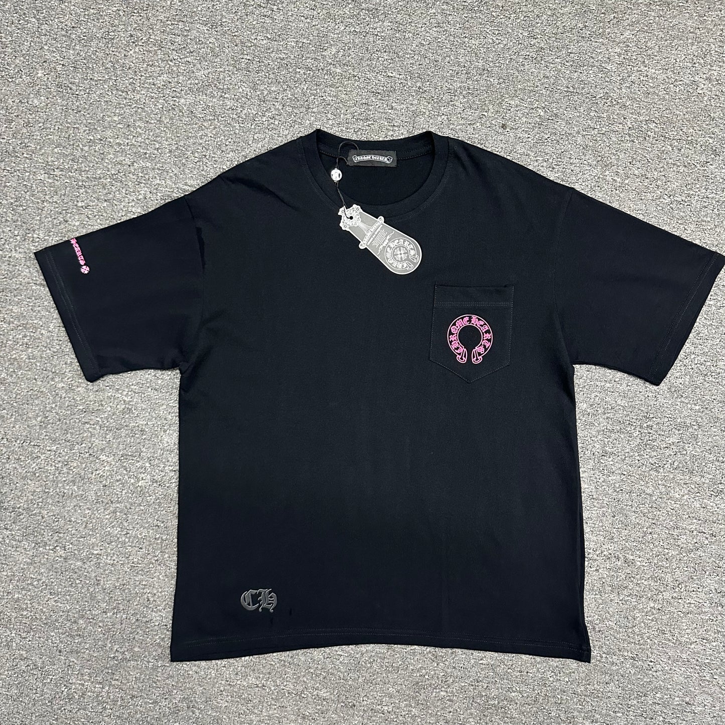 Chrome Hearts Pink Horseshoe Logo T-Shirt