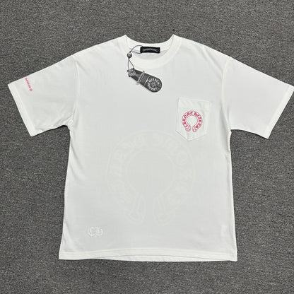 Chrome Hearts Pink Horseshoe Logo T-Shirt